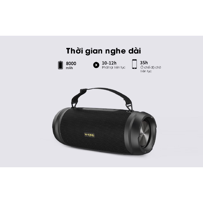 Loa bluetooth công suất lớn 60W W-King D3 Pro. Loa nghe nhạc không dây siêu trầm mạnh mẽ dòng cao cấp. TWS, DSP, BH12T