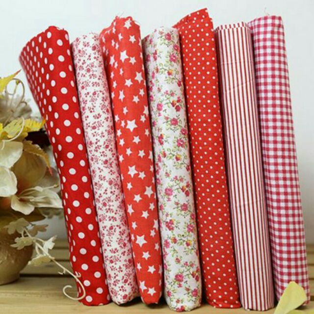 7 miếng vải chất liệu 100% cotton kích thước cm
