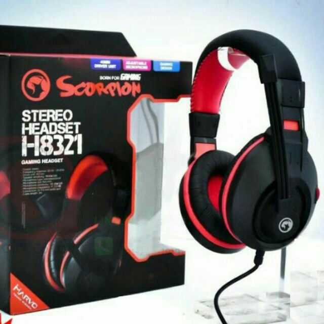 Tai nghe MARVO H8321 RED BLACK, Có Mic - Hàng chính hãng - Full Box