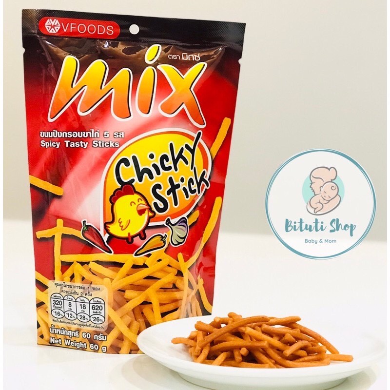 Snack bim bim que Mix Vfoods Thái Lan 60g giòn giòn