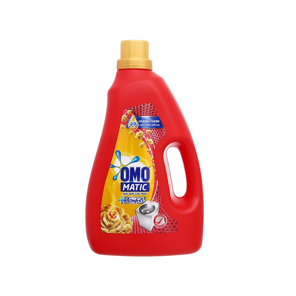 Nước giặt Omo Matic Cửa trên hương Comfort Tinh dầu thơm chai 2,3kg