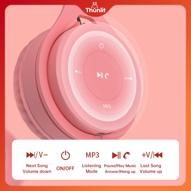 Tai nghe Thunlit kết nối Bluetooth màu macaron