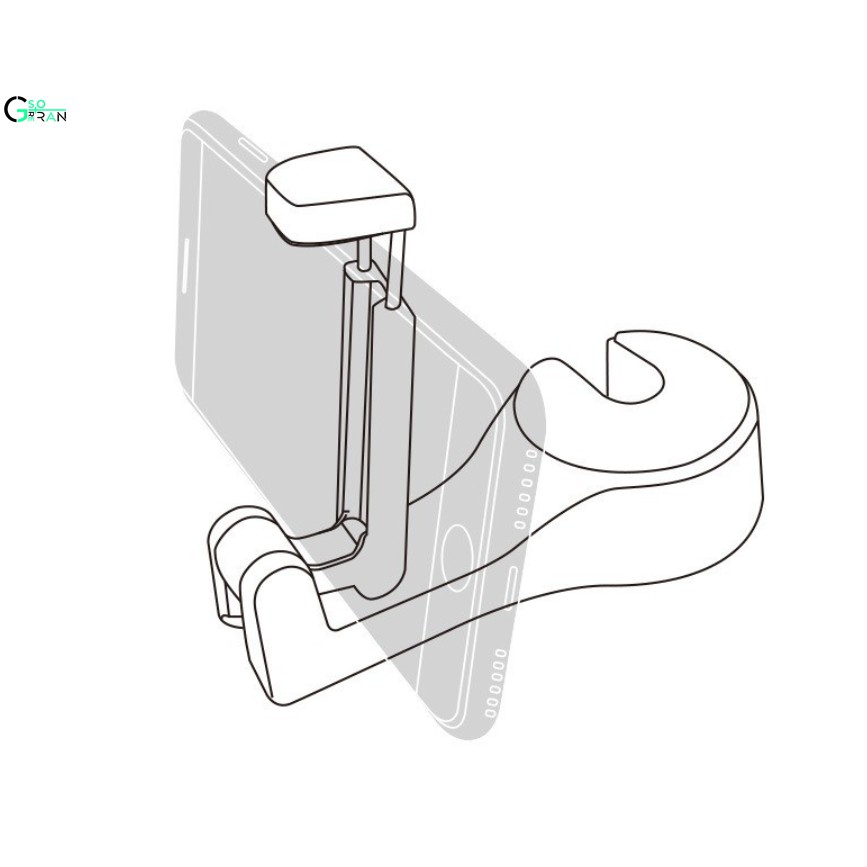 Móc treo đồ đa năng, giá đỡ điện thoại gắn lưng ghế ô tô,móc treo quần áo trên xe ô tô