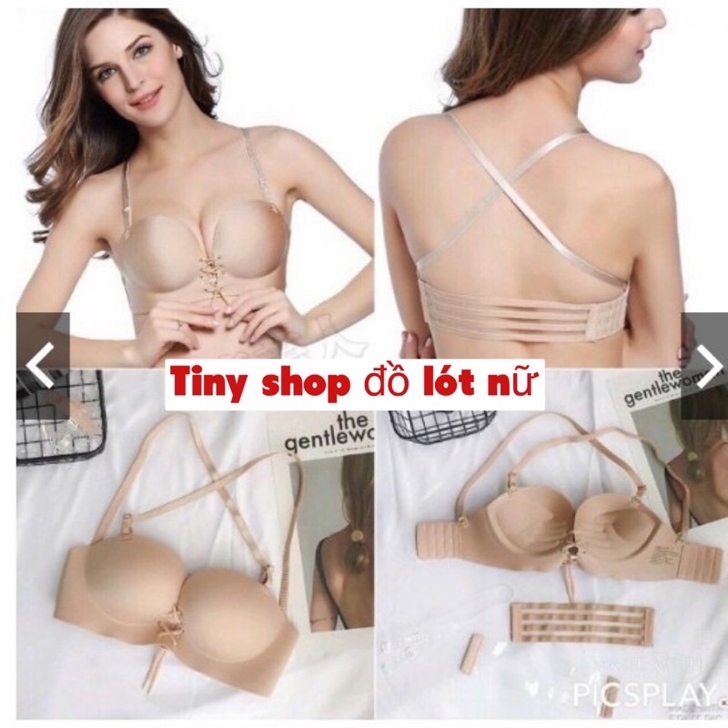 Áo lót su đúc, dây rút trước tạo khe, nâng đẩy ngực tốt AL21