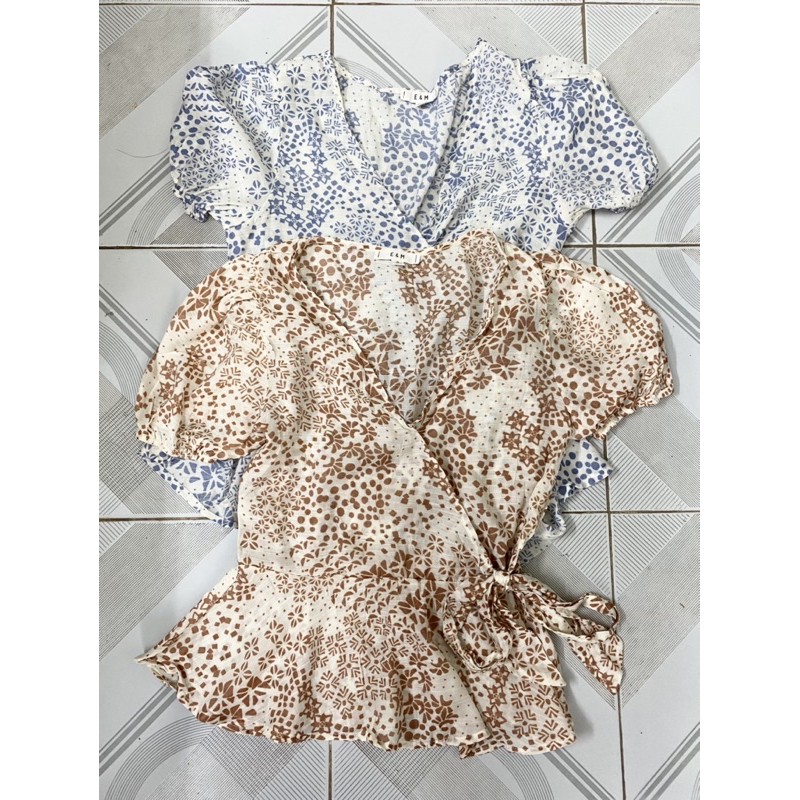 Áo hoa peplum tay ngắn Vnxk