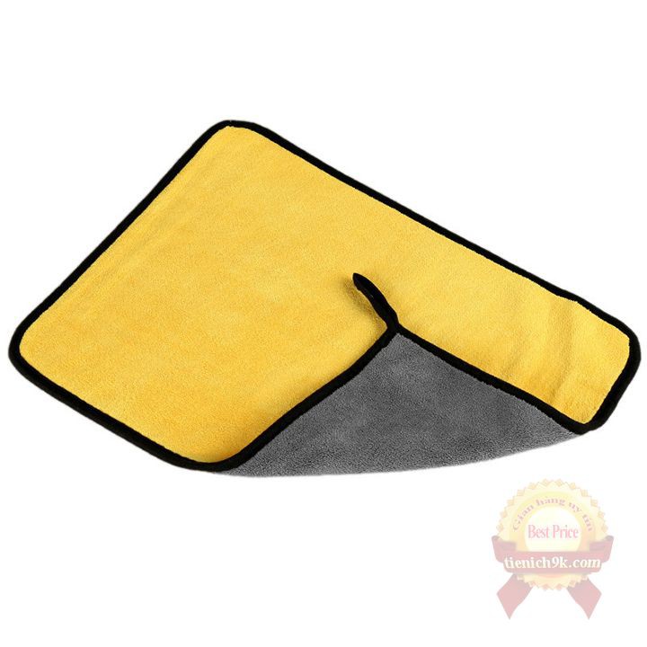 Khăn đa năng 2 lớp lau xe hơi phủi kính Microfiber 60x30cm và 30x30cm dày mịn không rụng sợi