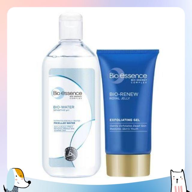 COMBO BIO ESSENCE BỘ SẢN PHẨM LÀM SẠCH DA BIO RENEW BIO WATER (TẨY TẾ BÀO CHẾT 60g+ NƯỚC TẨY TRANG 100ML)