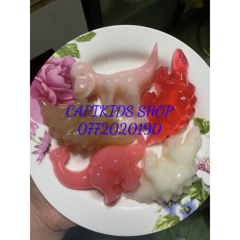 Khuôn rau câu, thạch trà sữa, khay đá hình khủng long - 4 viên