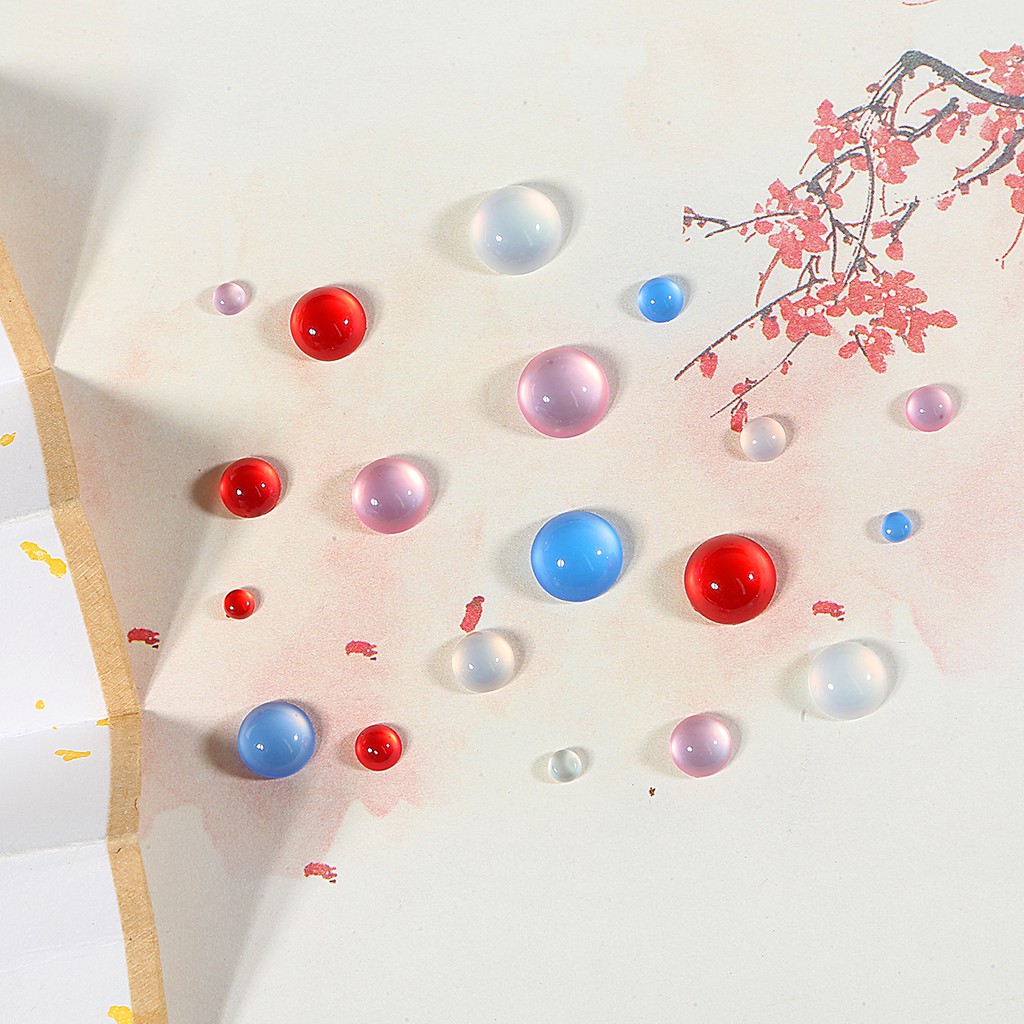 Bộ 20-50 Miếng Đệm Mặt Kính Tròn Dẹt Màu Đỏ Trắng Xanh Dương Hồng Làm Trang Sức DIY