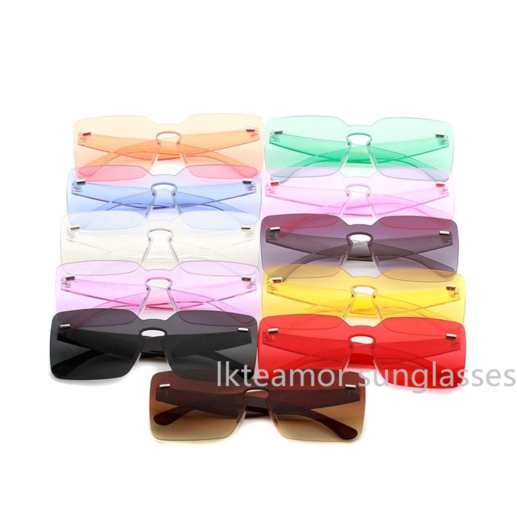 Kính mát gọng vuông màu kẹo ngọt thời trang cho nam và nữ