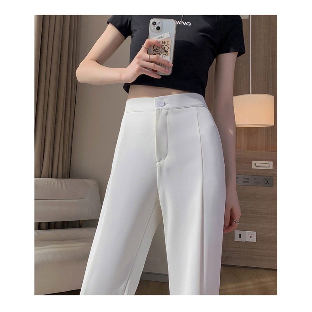 Quần tây lưng cao form dáng rộng xẻ tà giữa mẫu cực hot