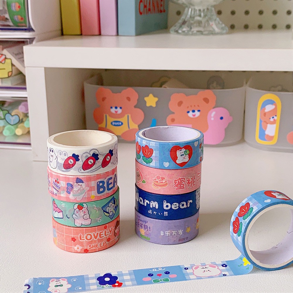 Washi Tape Hoạt Hình Dễ Thương Dán Sổ Trang Trí Nhiều Kiểu