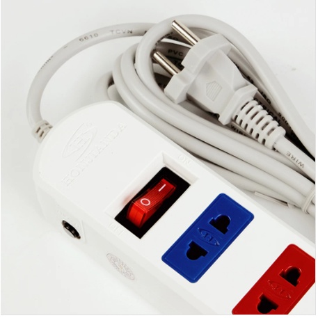 Ổ cắm điện Honjianda 0314B 2.500W dây dài 3M/5M mét an toàn chống quá tải - nhựa ABS cao cấp - Hàng chính hãng