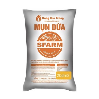Mụn dừa, xơ dừa sfarm dạng nhuyễn đã qua xử lí chát, khử sạch mầm bệnh túi 20dm3