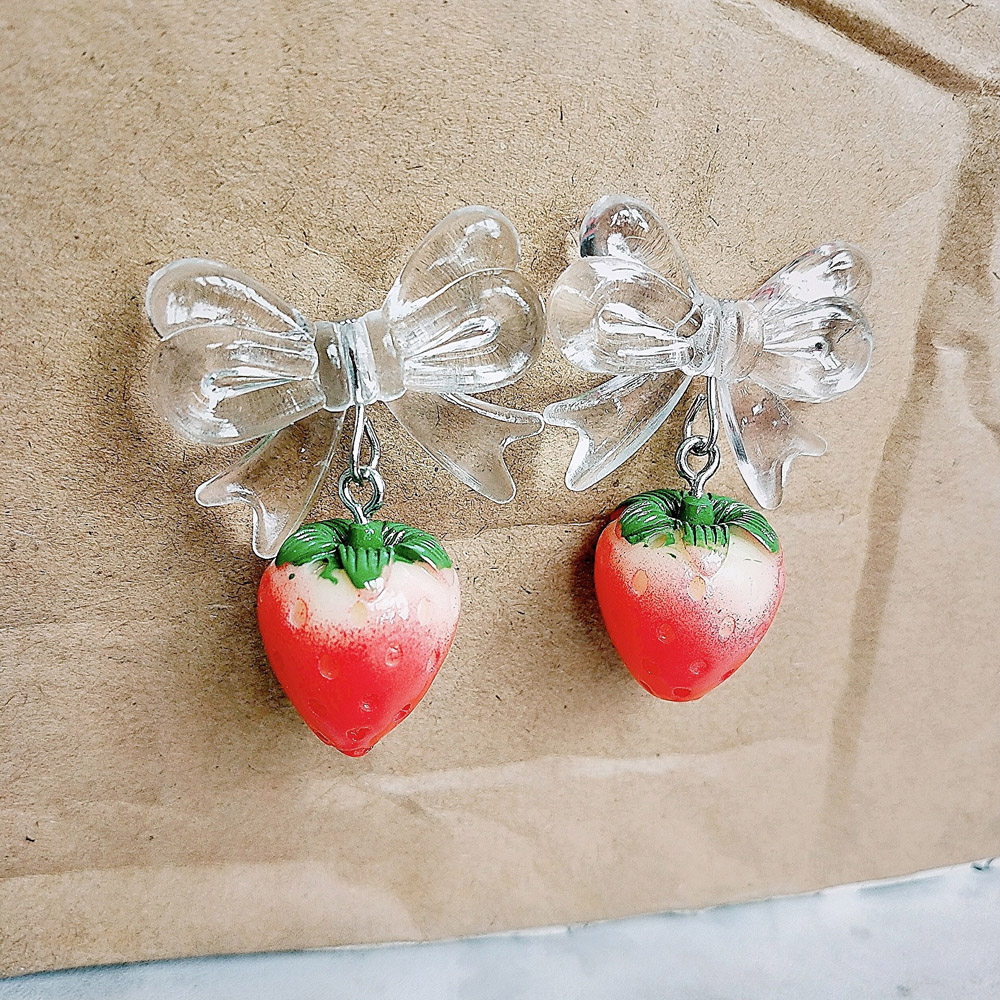 Bông Tai Hình Quả Dâu Nhiều Màu Đáng Yêu Cho Nữ