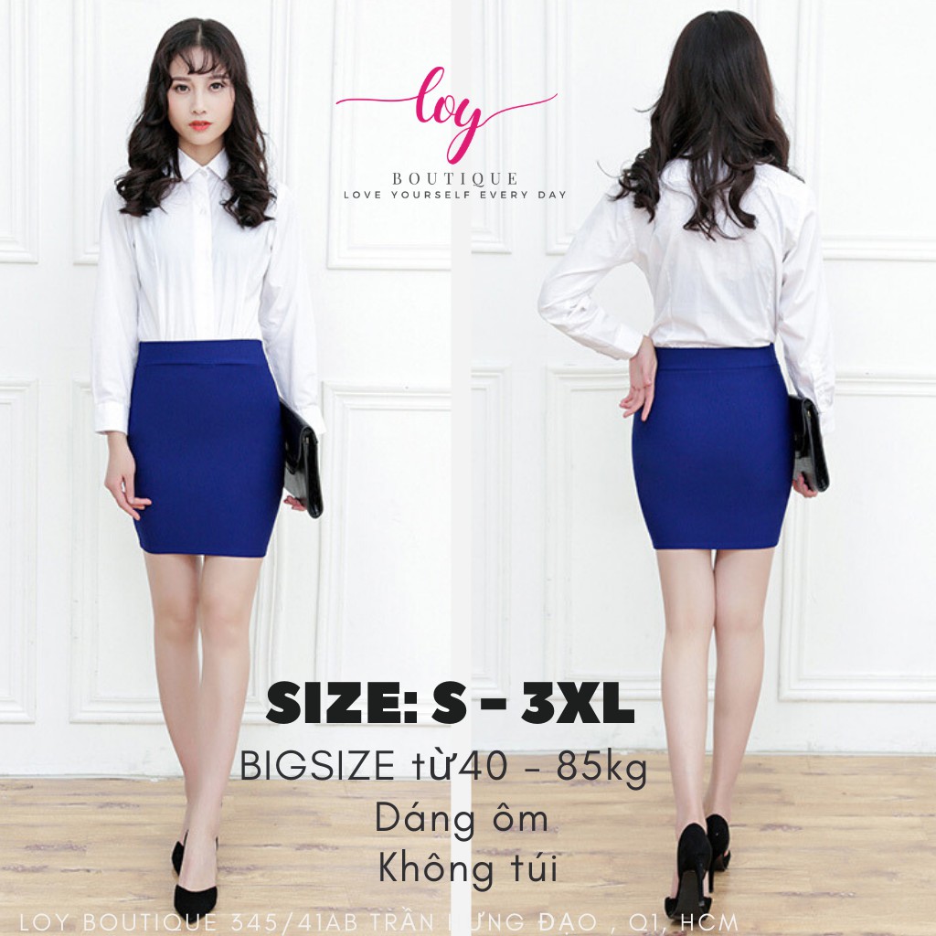 [BIGSIZE S-3XL] Chân váy bút chì công sở - lưng cao - xẻ sau- ôm dáng với 3 màu trơn ấn tượng | BigBuy360 - bigbuy360.vn