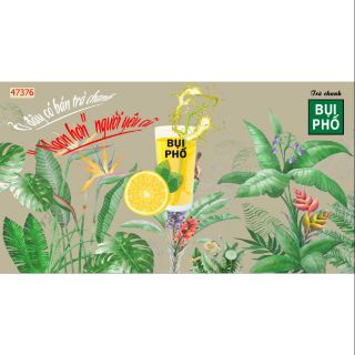 Tranh dán tường quán Trà chanh