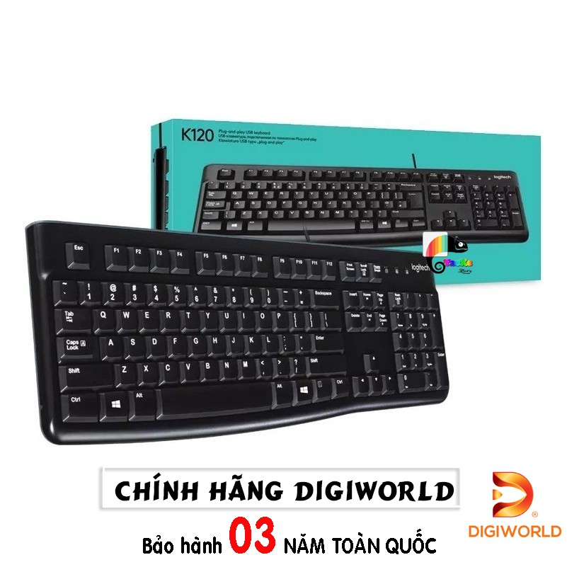 [CHÍNH HÃNG] Bàn phím văn phòng Logitech K120 có dây, Bảo hành 3 năm toàn quốc I K120 Logitech Keyboard