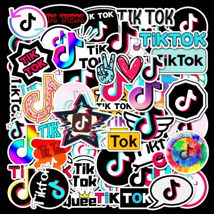 Sticker logo Tiktok HOT trend dán trang trí laptop, mũ nón bảo hiểm, vali, xe tay ga, ván trượt - DB.013