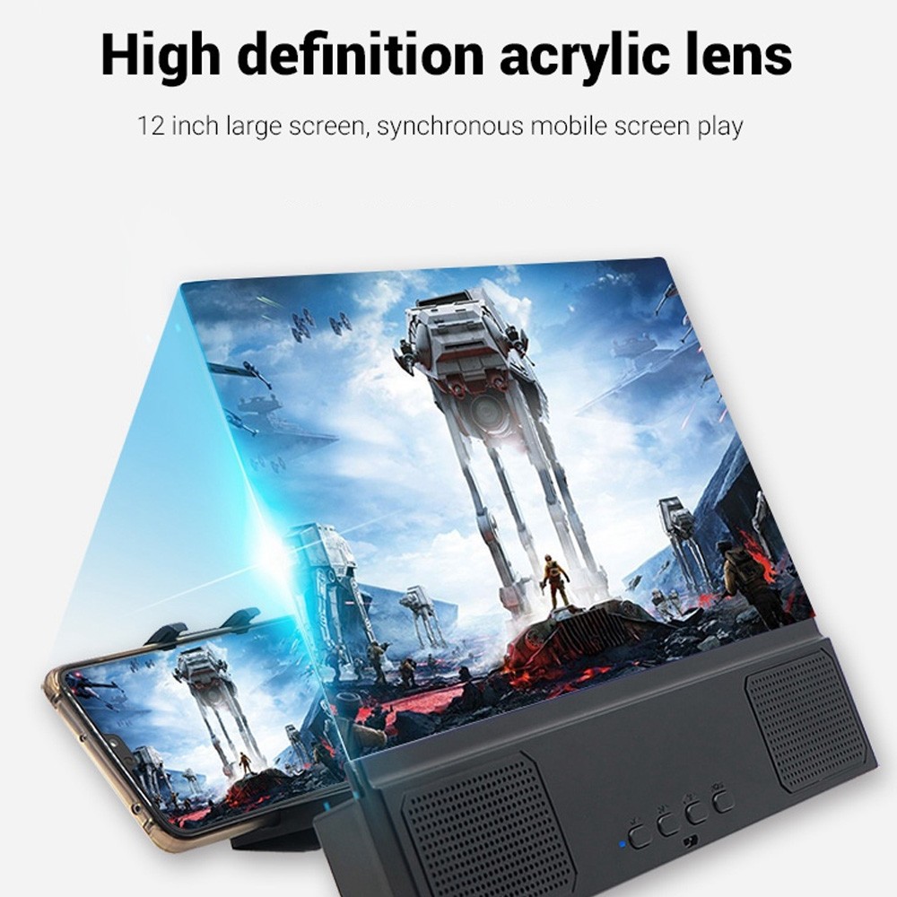 Bộ Khuếch Đại Màn Hình Điện Thoại 3d 12 Inch Có Thể Gập Lại Cho Iphone Samsung