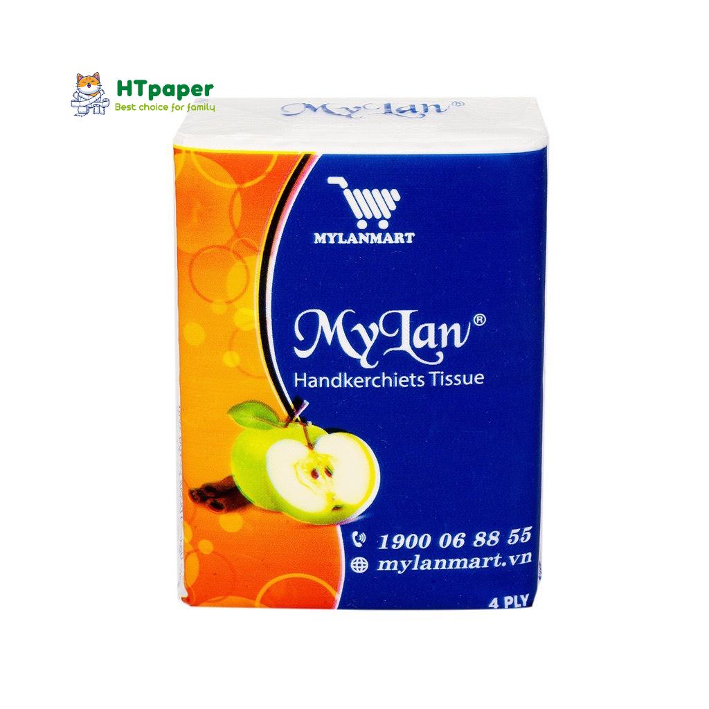[HỎA TỐC] Khăn giấy bỏ túi cao cấp Mylan Quả Táo 1 lốc x 15 gói x 4 lớp - HTpaper