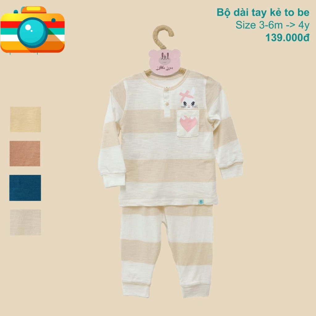 Lillte Love - Bộ dài tay kẻ sọc to cho bé trai bé gái by Lil
