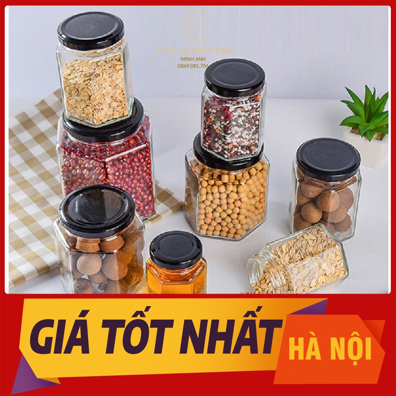 [ SIÊU BỀN ]  Hũ Lục Giác Nắp Thiếc 180ML