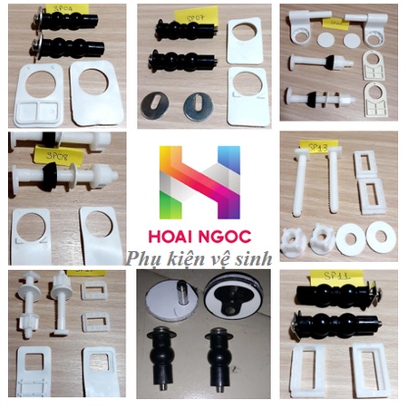 Ốc nắp bồn cầu, ốc chốt, phụ kiện HÙNG ANH