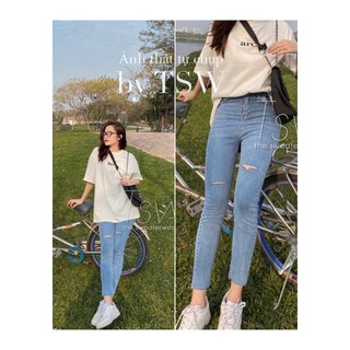 Quần bò skinny jeans rách gối 118