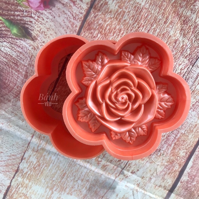 Khuôn xôi bông mai hình hoa hồng 14-16cm