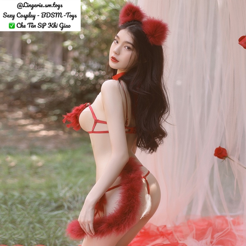 Fox Fairy FM6999 - Cosplay Nàng Hồ Ly Quyến Rũ Trong Set Nội Y Lông Vũ Bay Bổng @lingerie.sm.toys | BigBuy360 - bigbuy360.vn