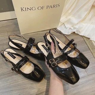 Sục Da Bóng Hai Quai TT1 Tiểu Thư TONGKHOCHITUE , Giày Nữ Quai Hậu