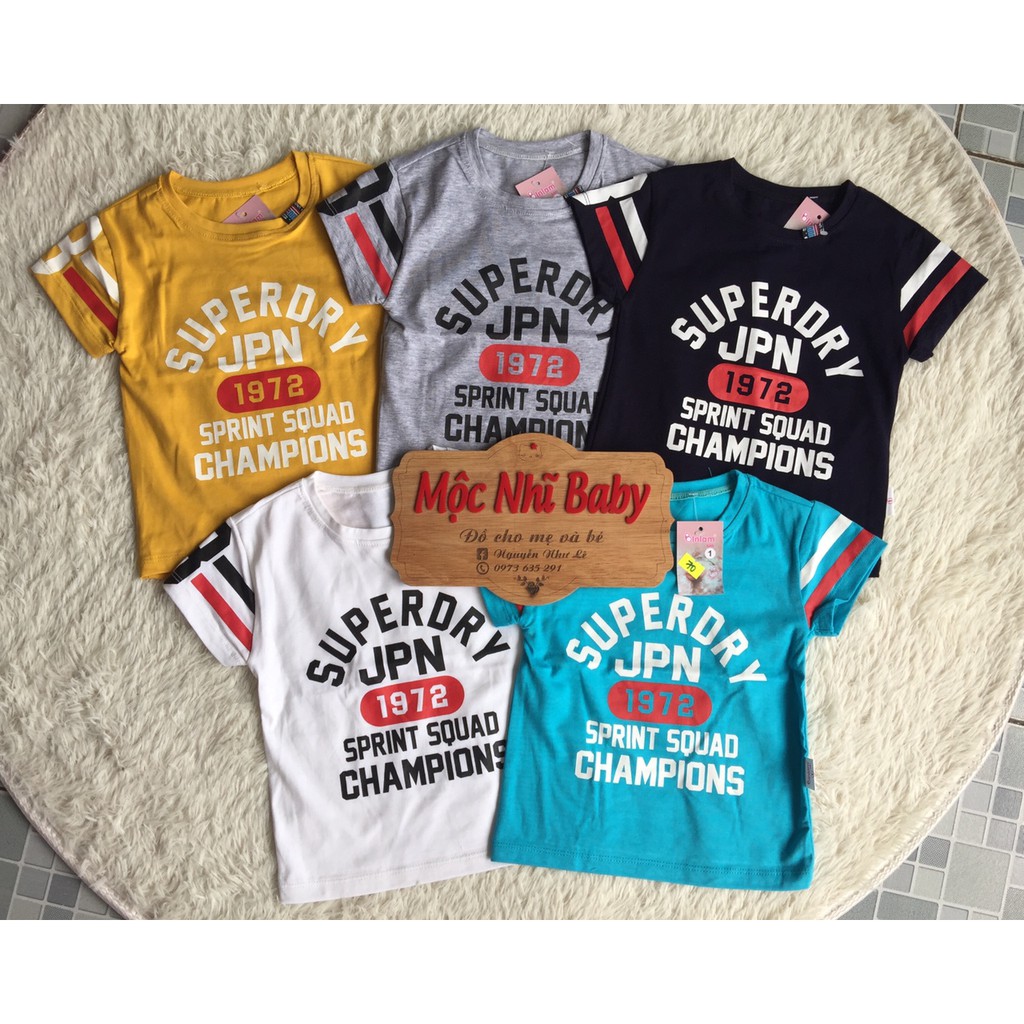 áo cotton cộc tay cho bé trai