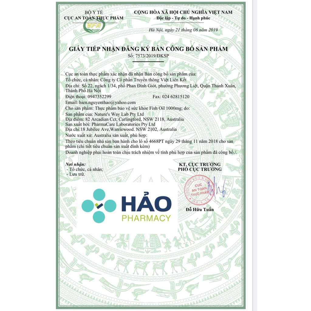 Dầu Cá Nature's Way 1000mg (Không Mùi)