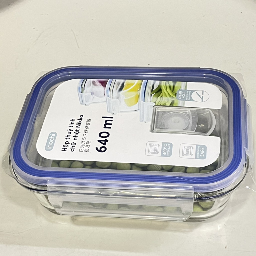 Hộp Đựng Thực Phẩm Thủy Tinh Cao Cấp Nikko Hình Chữ Nhật