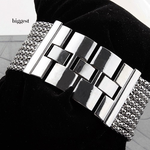 ☆BIG☆New Fashion Quartz Women's Silver Tone Band Rhinestone Bangle Bracelet Watch