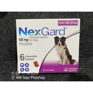 VIÊN NHAI PHÒNG VÀ DIỆT VE, BỌ CHÉT, GHẺ TRÊN CHÓ TỪ 10-25KG - NEXGARD NHẬP KHẨU PHÁP -  [LẺ 1 VIÊN]