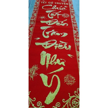 LIỄN nhung cao cấp CÂU ĐỐI TẾT SIZE 1,2 MÉT NHIỀU MẪU