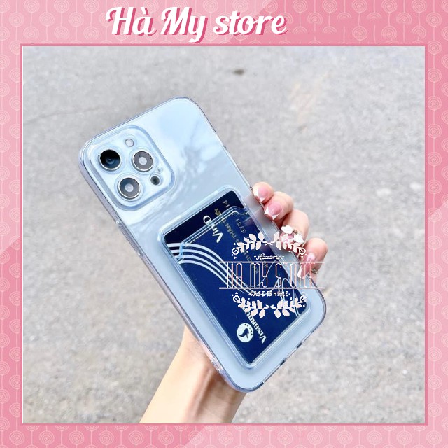 Ốp lưng điện thoại IP trong suốt cho ngăn đựng thẻ, hình từ ip6-ip 12promax