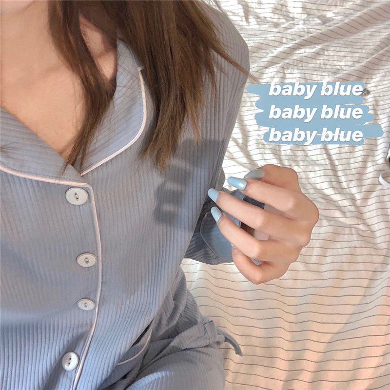 ❤️❤️Bộ Đồ Ngủ Hai Mảnh 100% Màu Trắng Đen Đơn Giản Chất Lượng Cao Phong Cách Hàn Quốc
