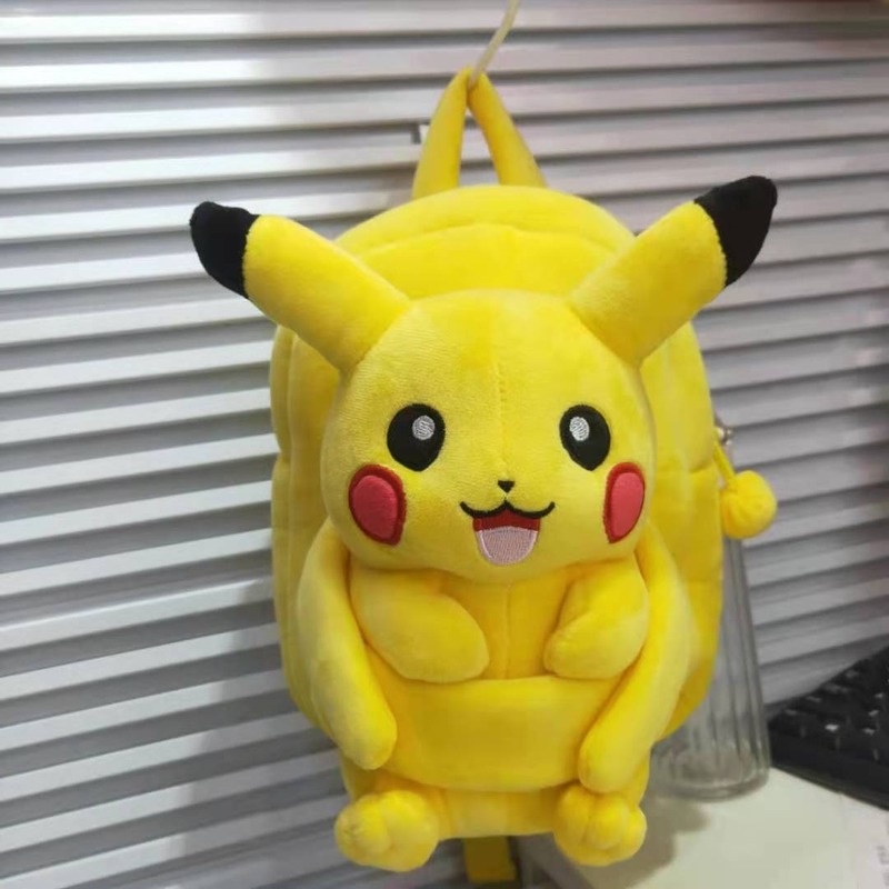 Balo Đi Học Hình Pikachu Nhồi Bông Dễ Thương Cho Bé