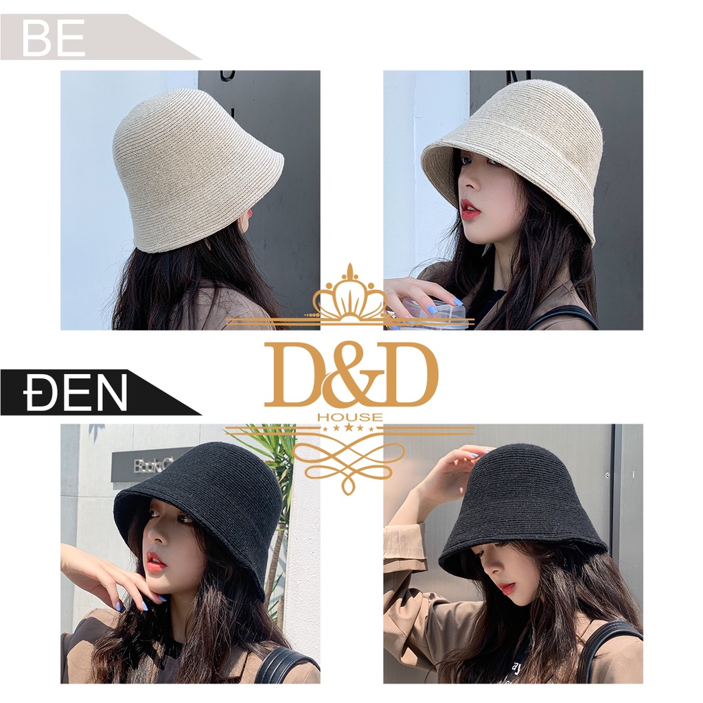 Mũ nón bucket nữ vải len phong cách Nhật Hàn