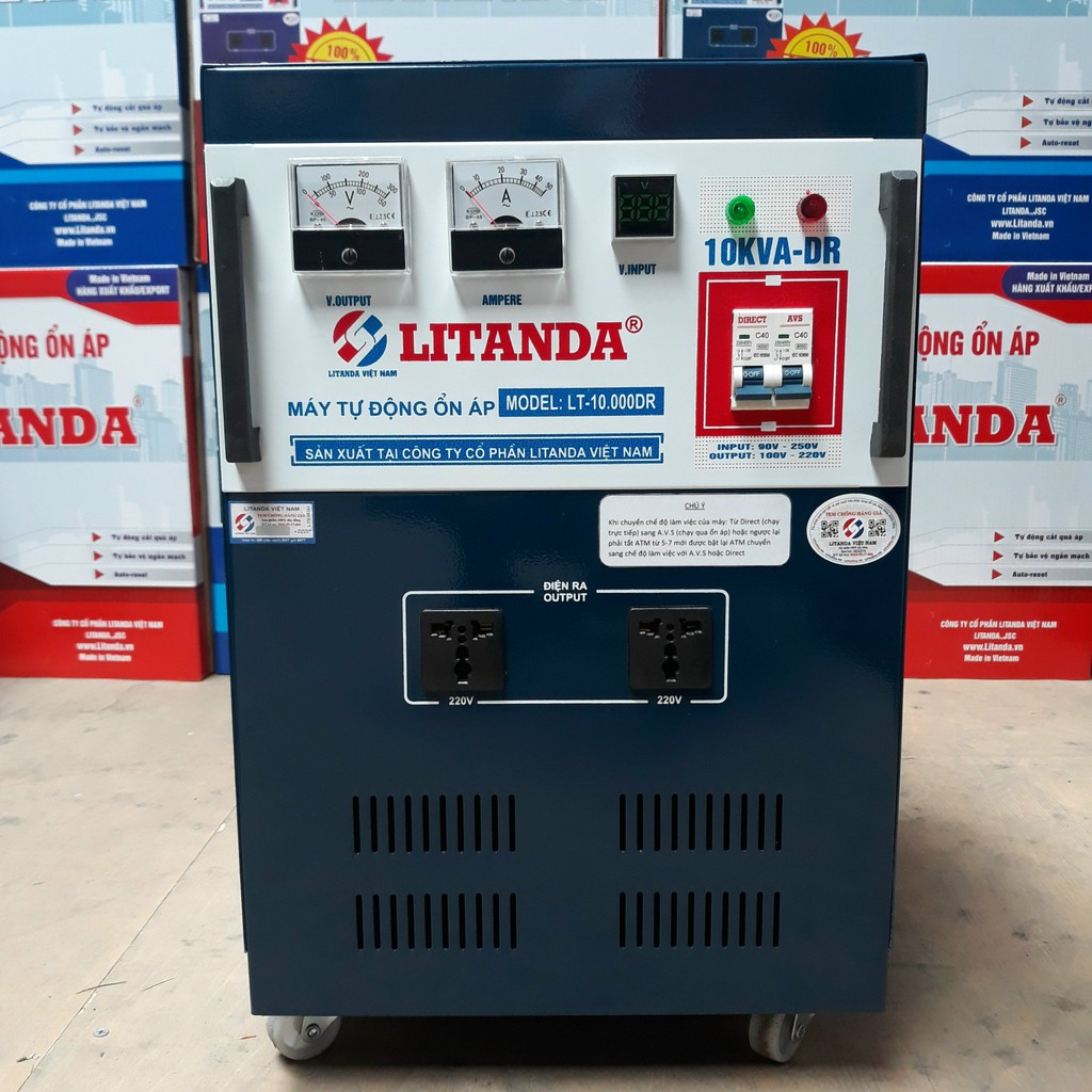 Máy Ổn Áp Litanda 10KVA Dải 90V-250V Đời Mới Nhất