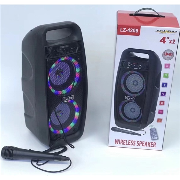 💖Tặng Kèm Mic💖 Loa Kẹo Kéo Karaoke Kết Nối Bluetooth LZ-4206, Bản 2 Loa - Khuếch Đại 2 Lần - Bluetooth 5.0 Cao Cấp