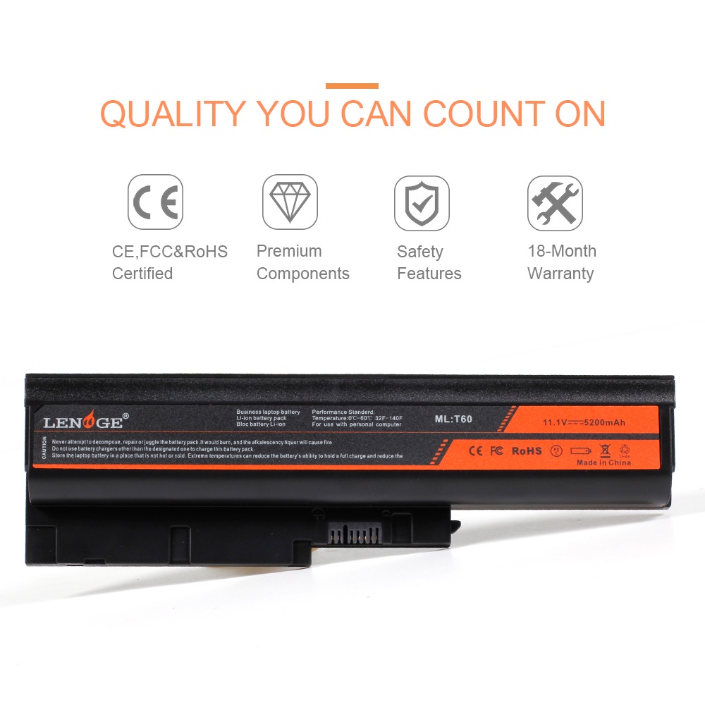 Pin IBM Lenovo Thinkpad T60, R60, Z61, Z60, R500, SL300, SL400, T500, T61 . BẢO HÀNH 1 ĐỔI 1