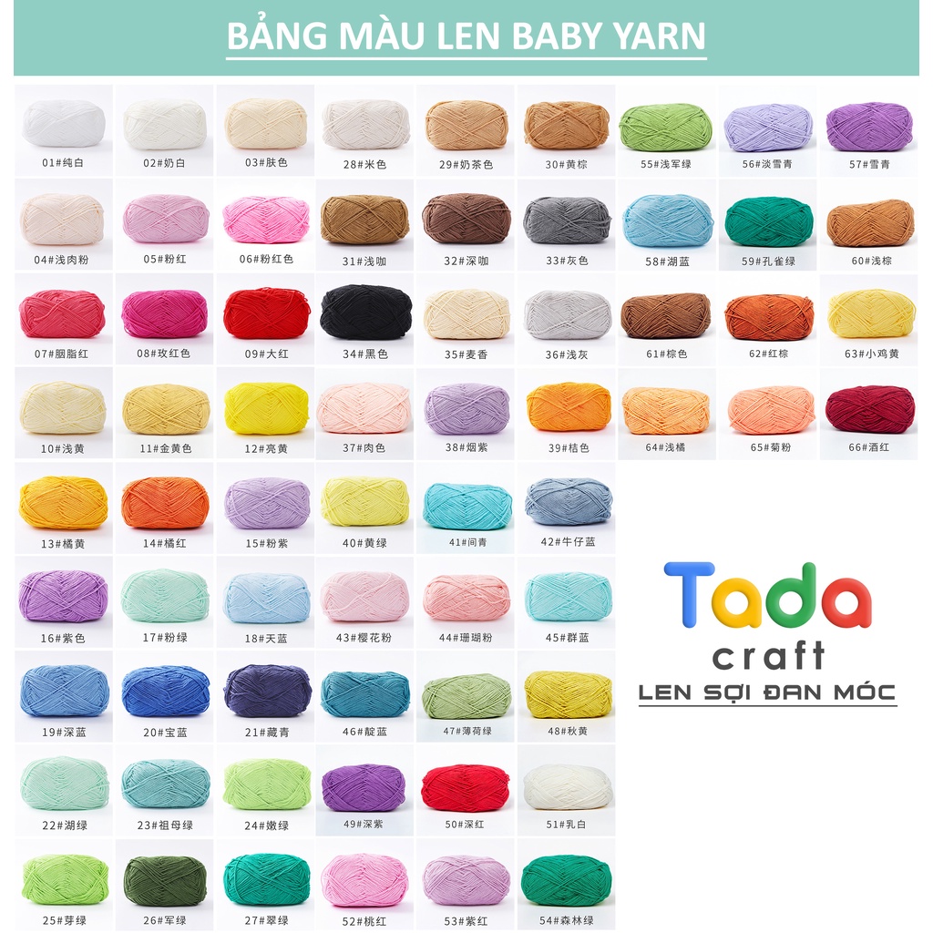 Len Baby Yarn (Mã 01 đến 50)