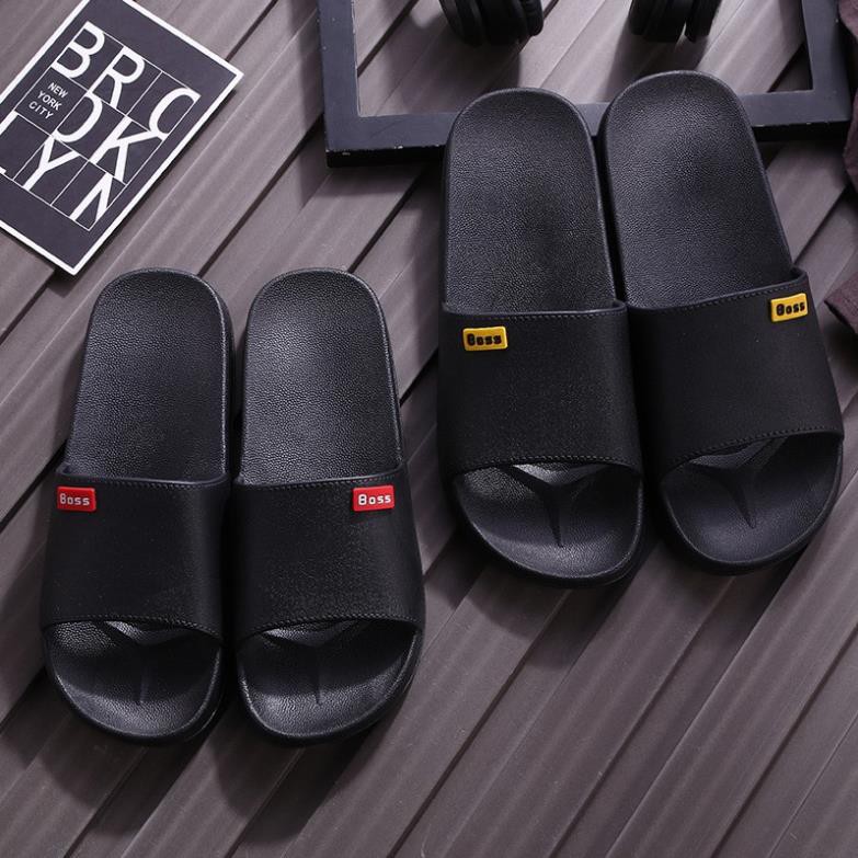 Dép quai ngang nam Mazshu đúc nguyên khối bền đẹp, logo boss cô cậu chủ ấn tượng New - HV Store 414