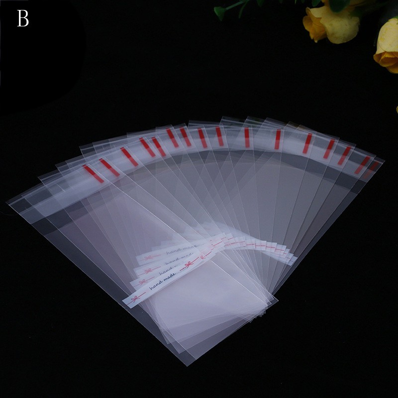 Set 100 túi nhựa mini có băng keo tự dính tiện lợi để đựng kẹo bánh