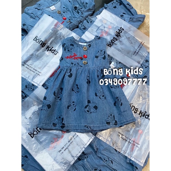 Váy Denim Bé Gái Minnie Thêu DN