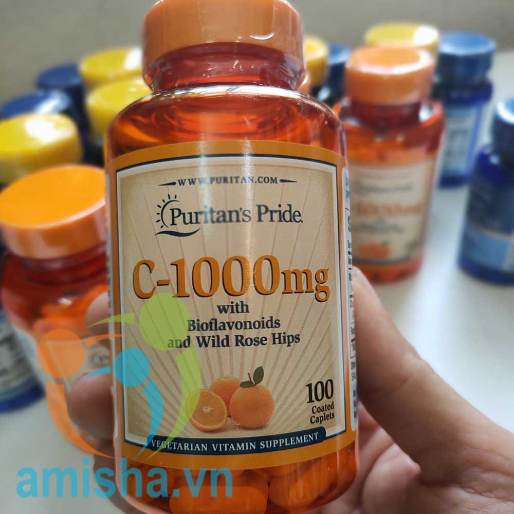 Viên Uống Bổ Sung Vitamin C 500-1000mg Puritan’s Pride Mỹ 50-100-250 Viên ( With Bioflavonoids &amp; Wild Rose Hips)